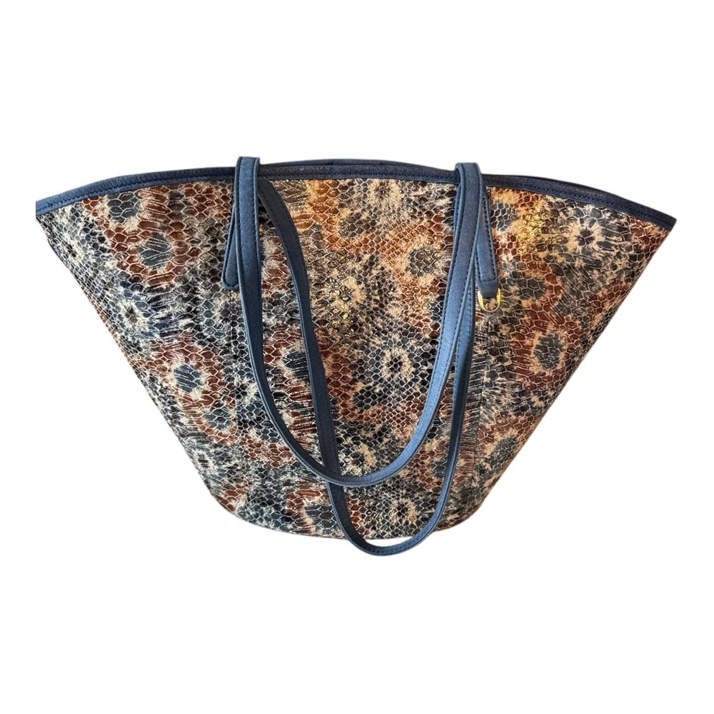 HOBO Ellison Blue Burst Leather tote bag with dust bag